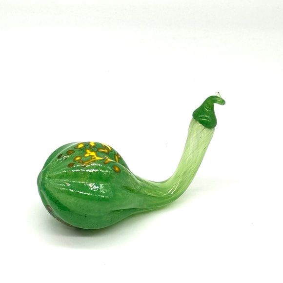 GOURDS HAND BLOWN GLASS CRACKLE MINI SQUASH - Picture 1 of 7